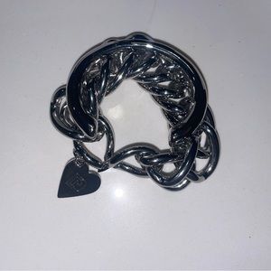 Paco Rabanne silver heart bracelet with cuff. Never worn!